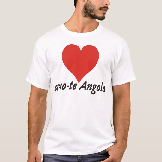 T-shirt - amo-te Angola - de coração - branca