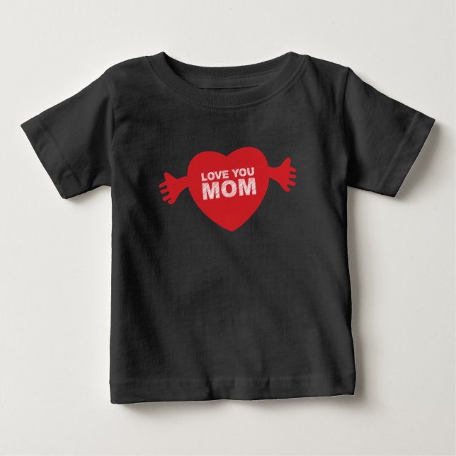 T-shirt Amo-te Mãe Heart (Frente)