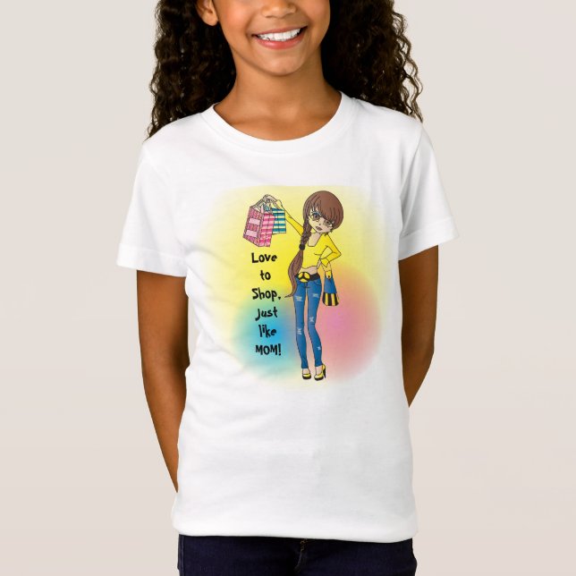 T-shirt Amor a comprar, como minha MAMÃ! (Frente)