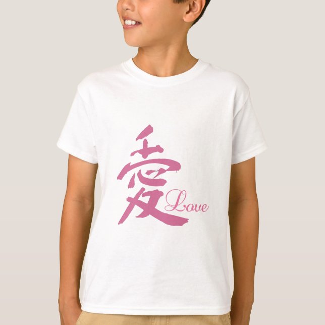 T-shirt Amor a Rosa (Kanji) (Frente)