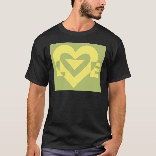 T-shirt Amor Amarelo em Sage Green (Frente)