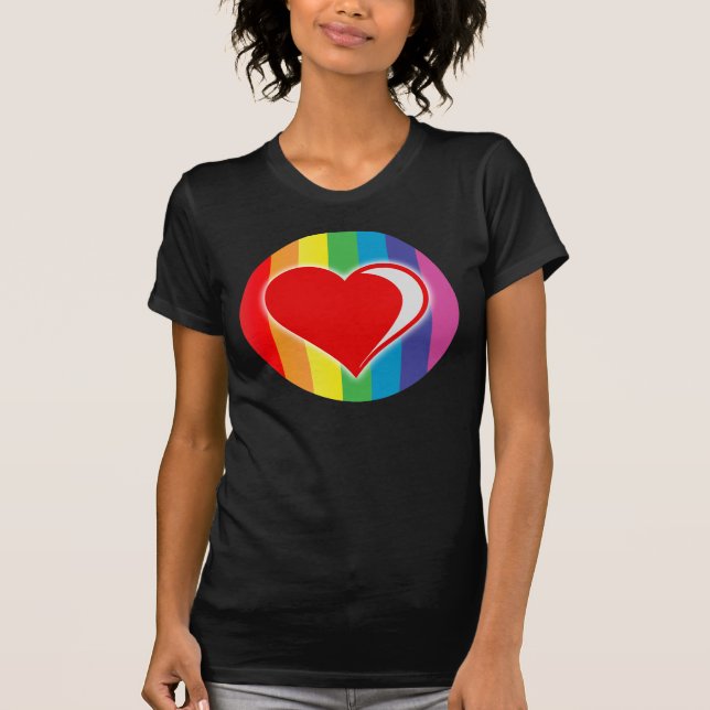 T-shirt amor arco-íris. (Frente)
