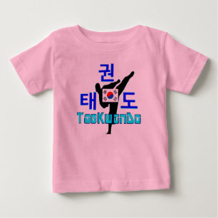 T-shirt ☐ ☯ Amor ✔ Arte Marcial Coreana TaeKwonDo Baby Tut