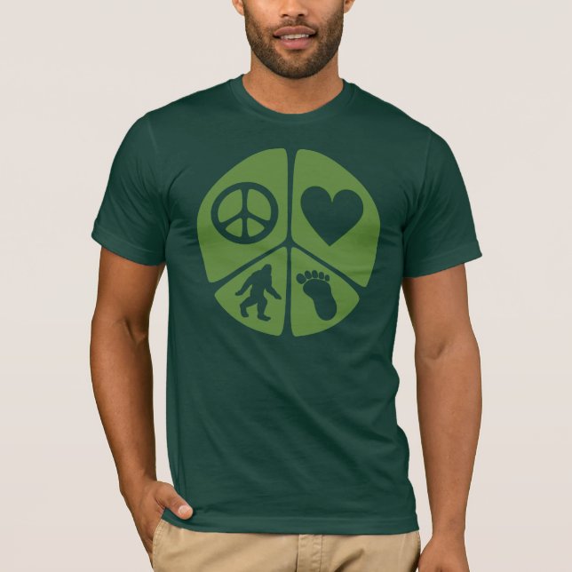 T-shirt Amor Bigfoot da paz (Frente)