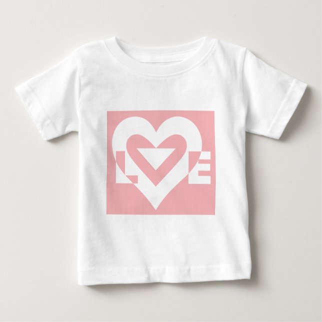 T-shirt Amor branco a rosa (Frente)