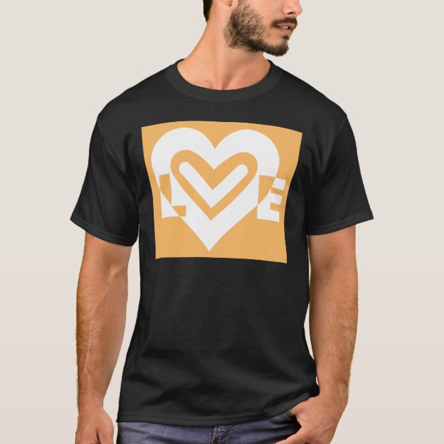 T-shirt Amor Branco e Laranja (Frente)