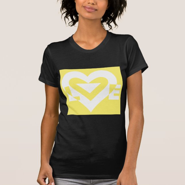 T-shirt Amor Branco em Amarelo (Frente)