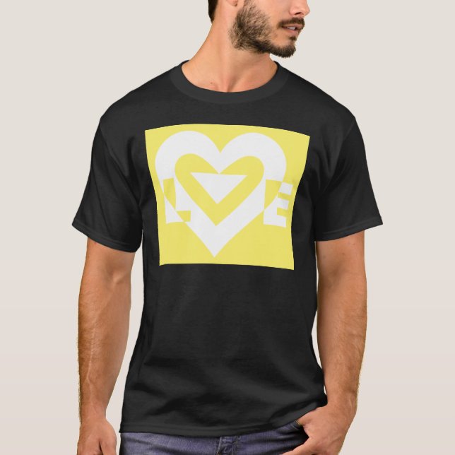 T-shirt Amor Branco em Amarelo (Frente)