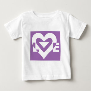 T-shirt Amor branco em roxo
