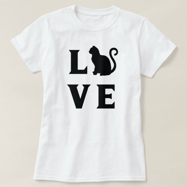 T-shirt Amor Cat (Frente do Design)