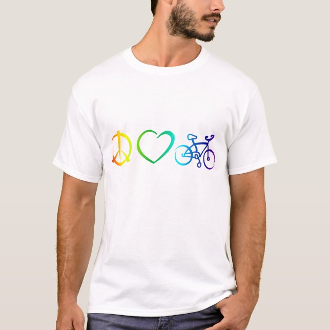 T-shirt amor & ciclismo da paz (Frente)