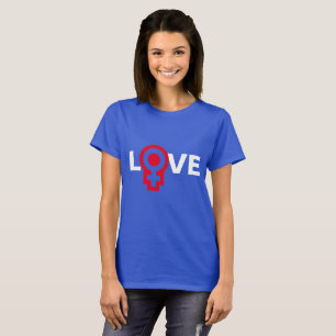 T-shirt AMOR Código de sexo feminino personalizável escu