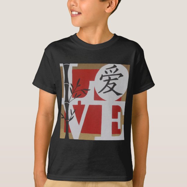 T-shirt AMOR com caráter chinês (Frente)