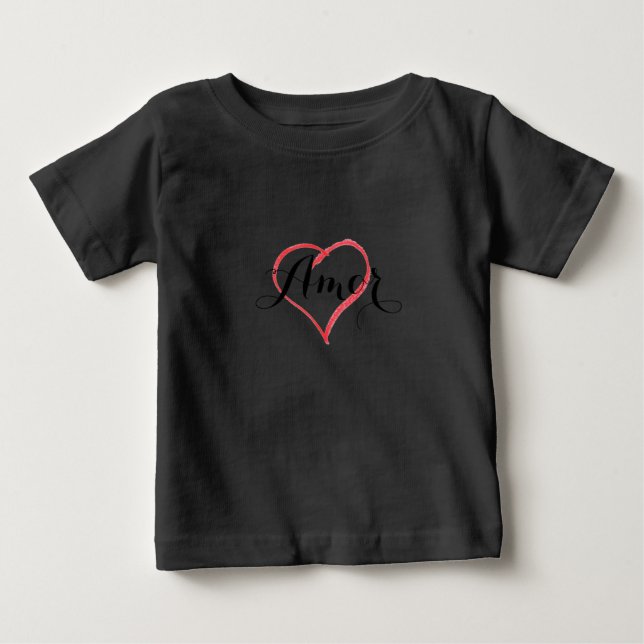 T-shirt Amor com Coração - Personalizar (Frente)