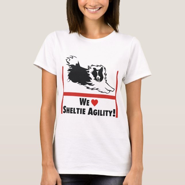 T-shirt Amor da agilidade de Sheltie (Frente)