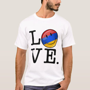 T-shirt Amor da bandeira de sorriso de Arménia