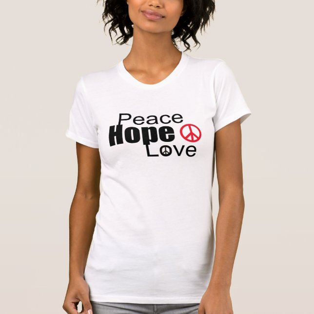 T-shirt amor da esperança da paz (Frente)
