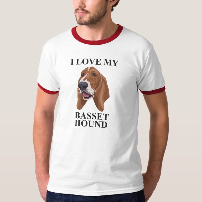T-shirt Amor de Basset Hound (Frente)
