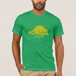 T-shirt Amor de Eugene do castor do Grunge da bandeira do