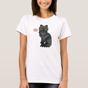 T-shirt Amor de Gato Persa Negro