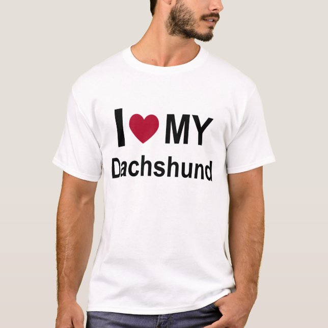 T-shirt - amor de I meu dachshund (Frente)