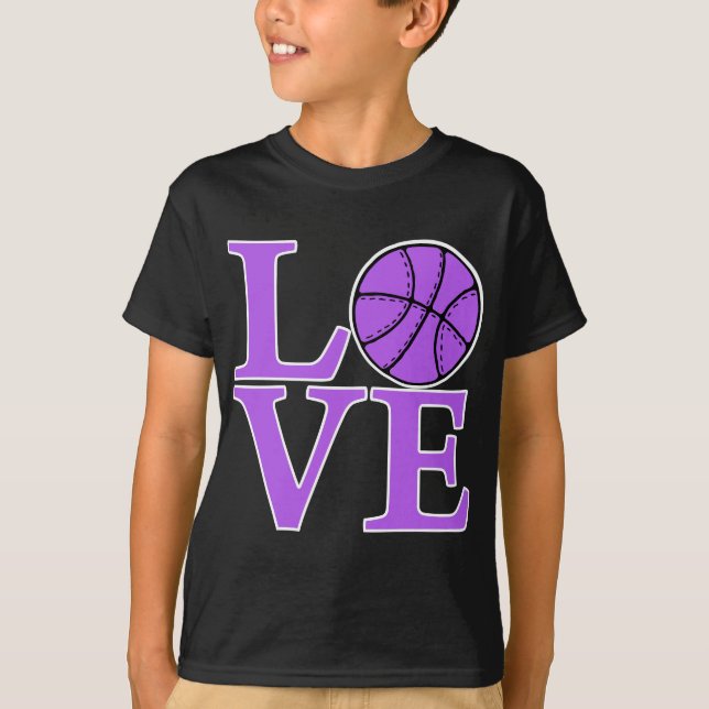 T-shirt AMOR do basquetebol, lavanda (Frente)