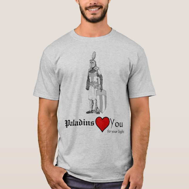 T-shirt Amor dos paladinos você para sua luz (Frente)