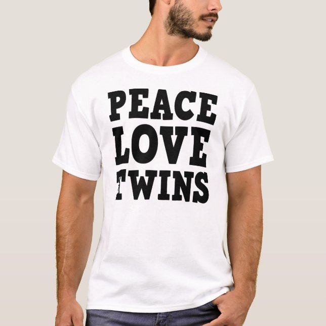 T-shirt Amor e gêmeos da paz (Frente)