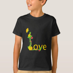T-shirt Amor em Flores Amarelas