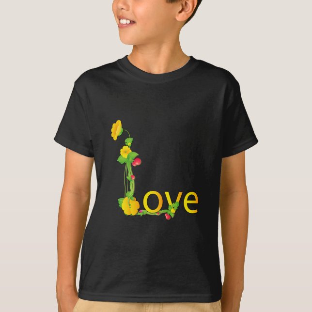 T-shirt Amor em Flores Amarelas (Frente)