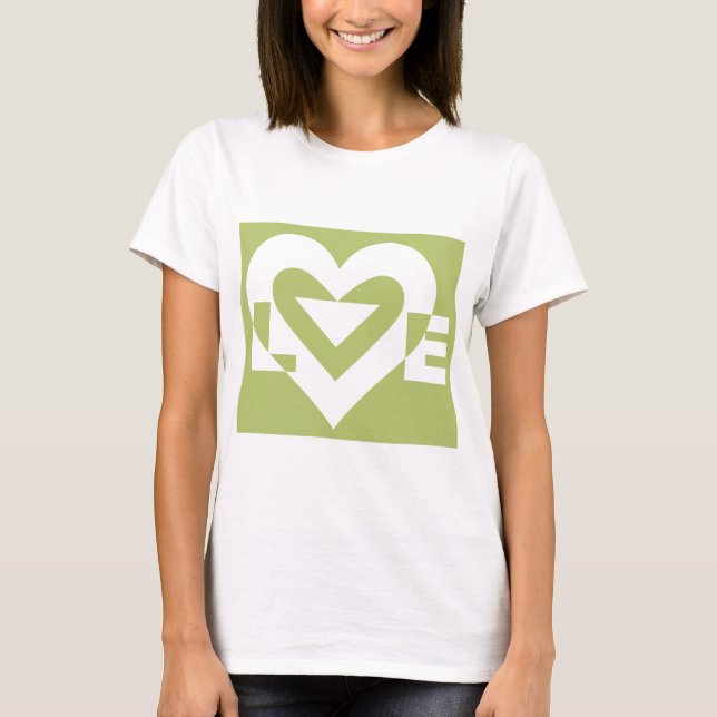 T-shirt Amor em Sage Green (Frente)