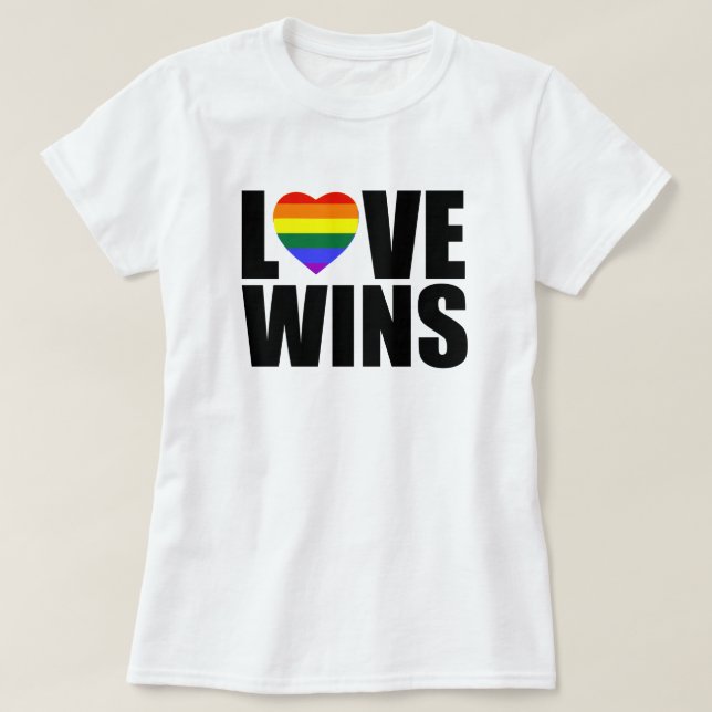 T-SHIRT AMOR GANHA! CELEBRE A IGUALDADE DOS CASAMENTOS! #L (Frente do Design)