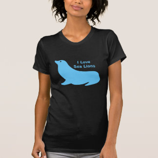 T-shirt Amor leão azul-claro e bonito