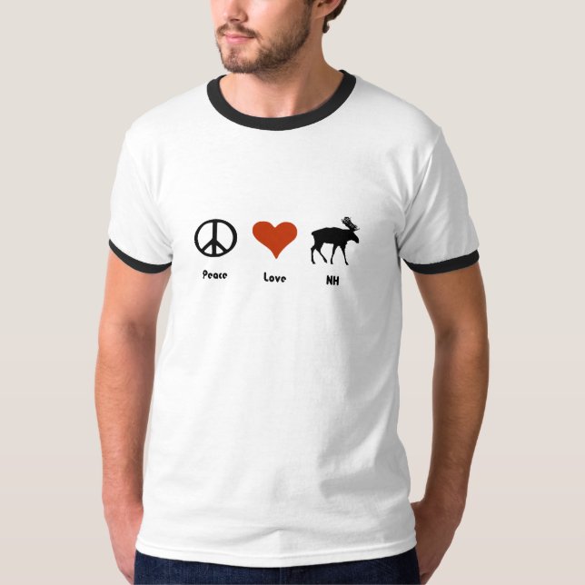 T-shirt Amor New Hampshire da paz (Frente)