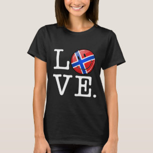 T-shirt Amor Noruega Sorrindo Bandeira