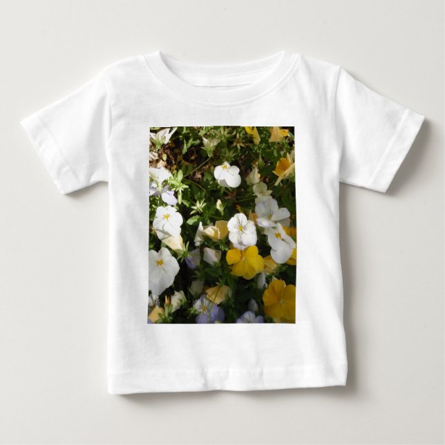 T-shirt Amor-Perfeito Branco e Amarelo (Frente)
