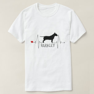 T-shirt Amor personalizado de bull terrier meu batimento