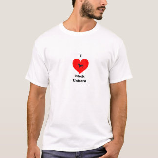 T-shirt Amor preto do unicórnio