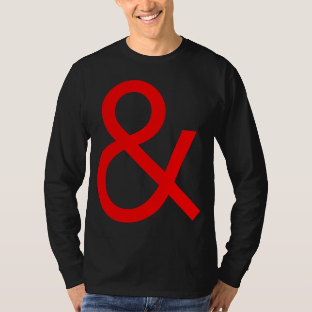 T-shirt Ampersand - Vermelho no Escuro (Frente)