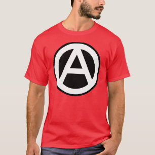 T-shirt Anarchy símbolo Clássico (pano de fundo preto)