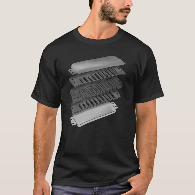 T-shirt Anatomia de uma harpa dos azuis (Frente)