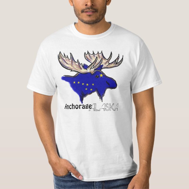 T-shirt Anchorage Alaska local flag value tee (Frente)
