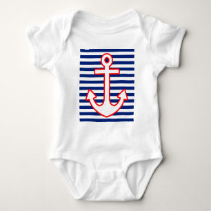 T-shirt Âncora do estilo náutico em faixas