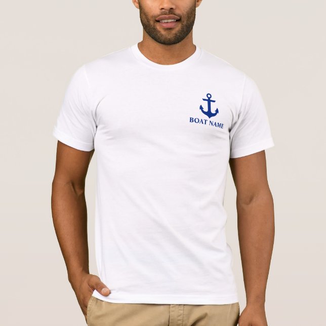 T-shirt Âncora do nome da embarcação náutica (Frente)