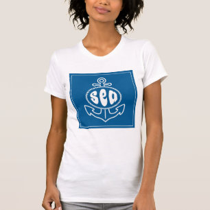 T-shirt Âncora e o mar