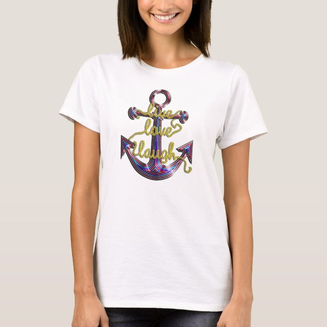 T-shirt Âncora viva do riso do amor (Frente)