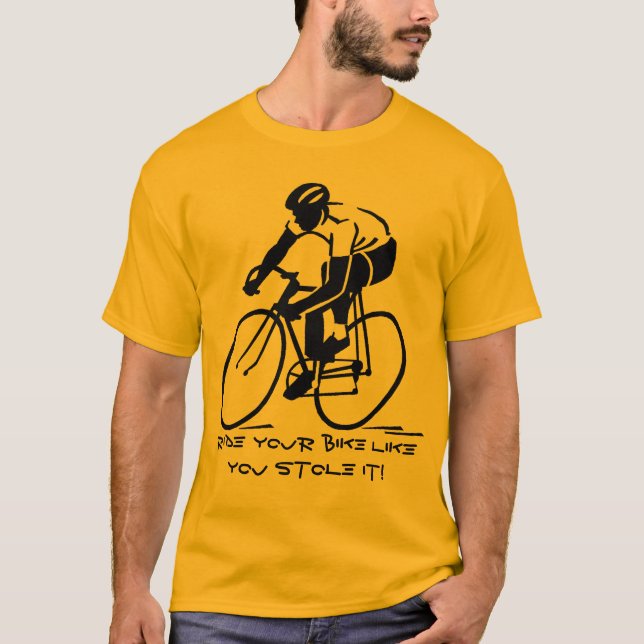 T-shirt Ande de bicicleta como roubou! (Frente)