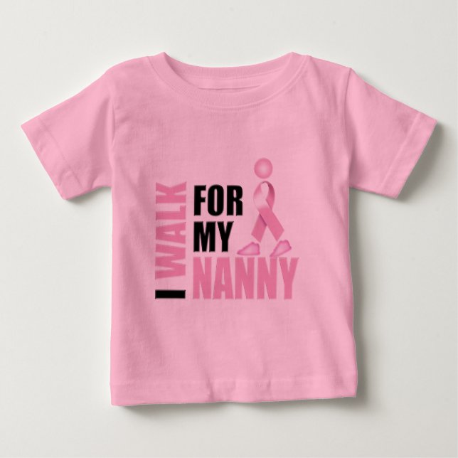 T-shirt Ando por minha babá rosa (Frente)