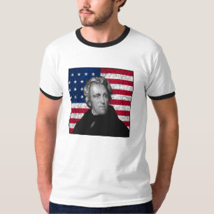 T-shirt Andrew Jackson e a bandeira dos E.U.