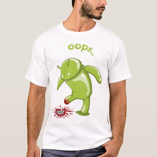 T-shirt Android Oops (Frente)